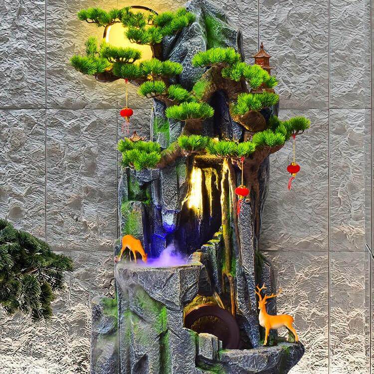 大型假山喷泉流水高山水景客厅办公室公司酒店庭院装饰循环水摆件