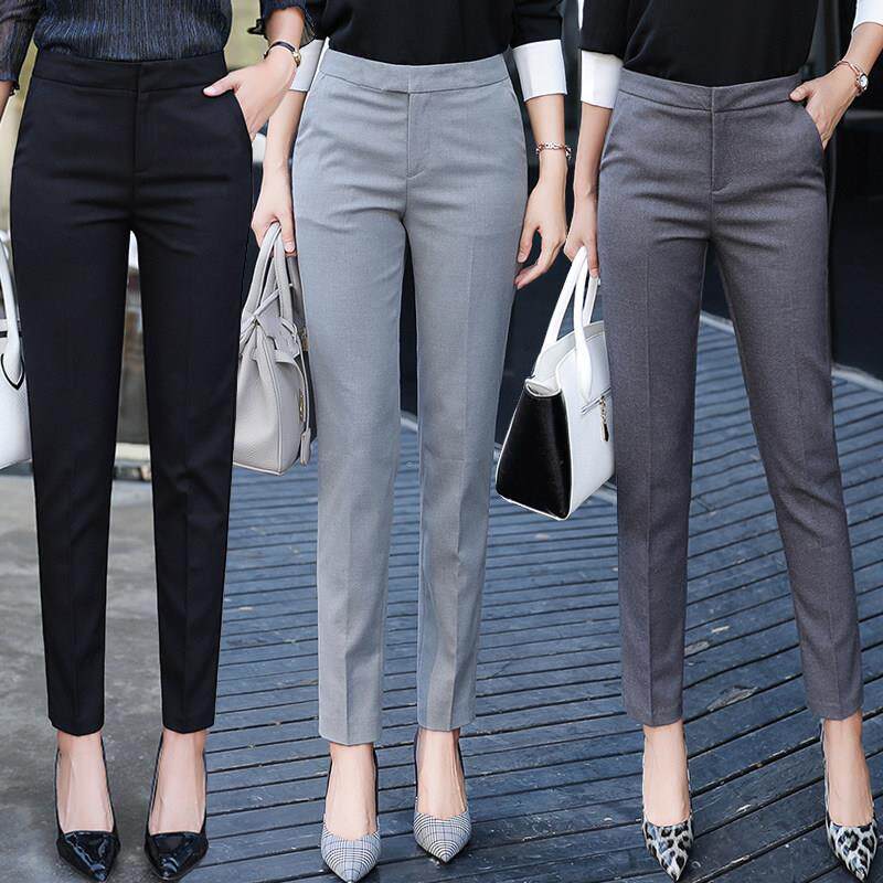 欧洲站西装裤女夏季薄款2025新款修身显瘦职业气质百搭小脚九分裤