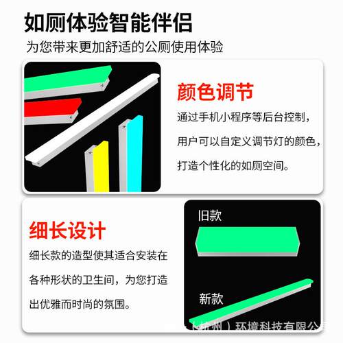 得一厕所系统有人无人指示灯卫生间控制信号感应灯智慧高亮度灯条