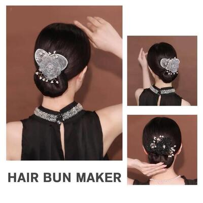 1pc Flower Bow Hair Bun Maker For Women Elegant Temperament