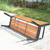 公园椅户外长椅庭院双人靠背长条凳子室外防腐木塑木休闲座椅铁艺