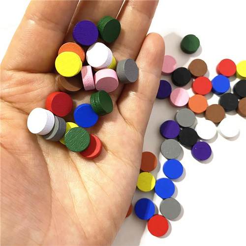 彩色木制圆片桌游配件 YACAD品牌桌游周边 100粒木制Token Mark