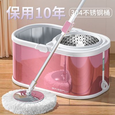 2025新款家用旋转拖把不锈钢拖地桶拖布一拖净自动脱水旋转式神器