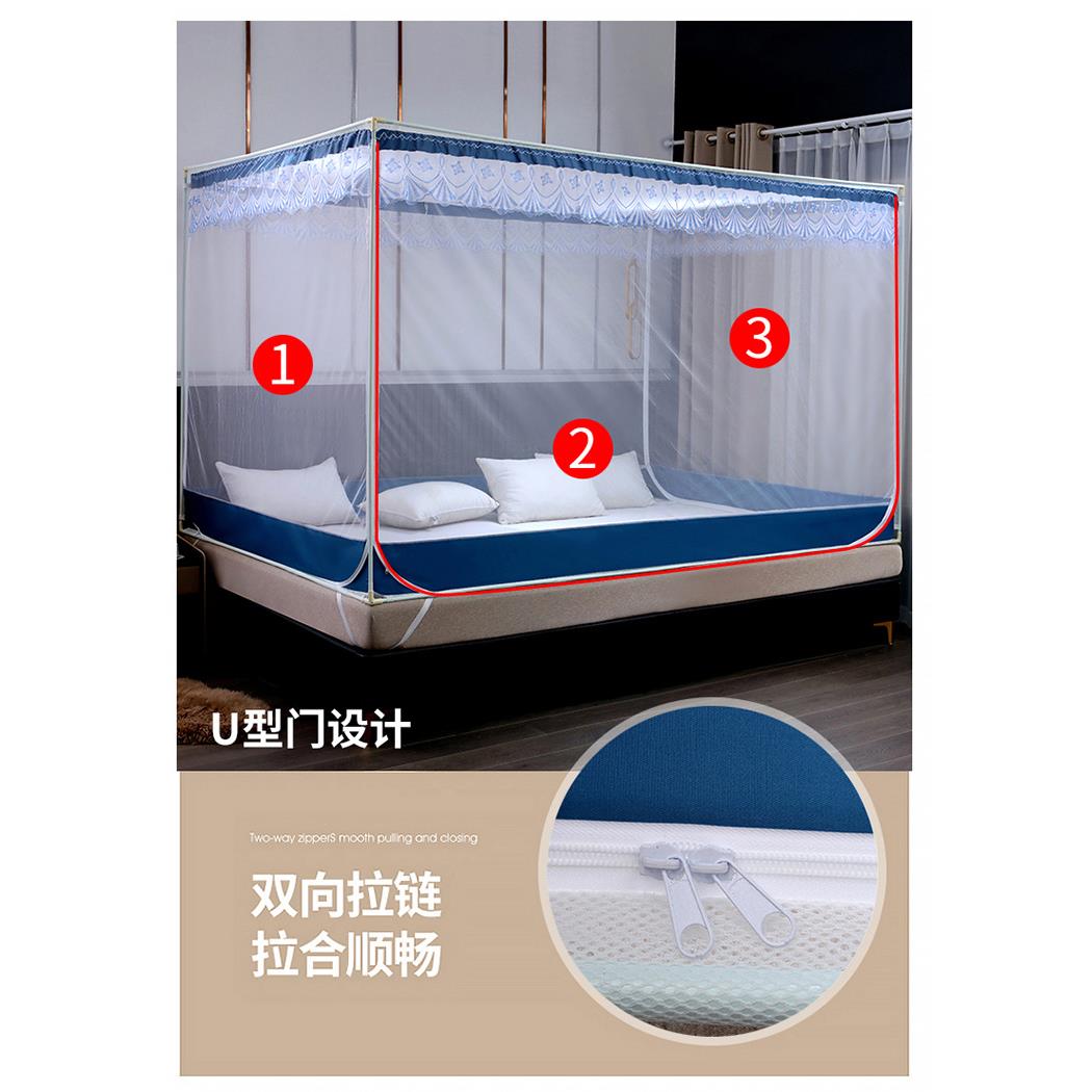 可订外穿杆u门T门全底拉链防摔蚊帐榻榻米炕可可订子母拼接床新品