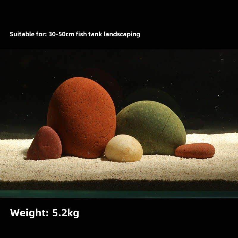 30-50鱼缸美化天然鹅卵石彩色珊瑚南美本土草鱼缸装饰石饰品
