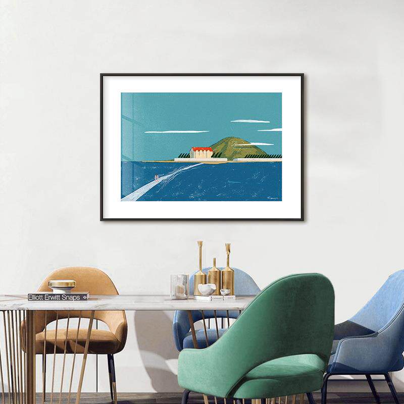 风光旖旎 现代简约客厅装饰画北欧风景插画沙发背景餐厅民宿挂画
