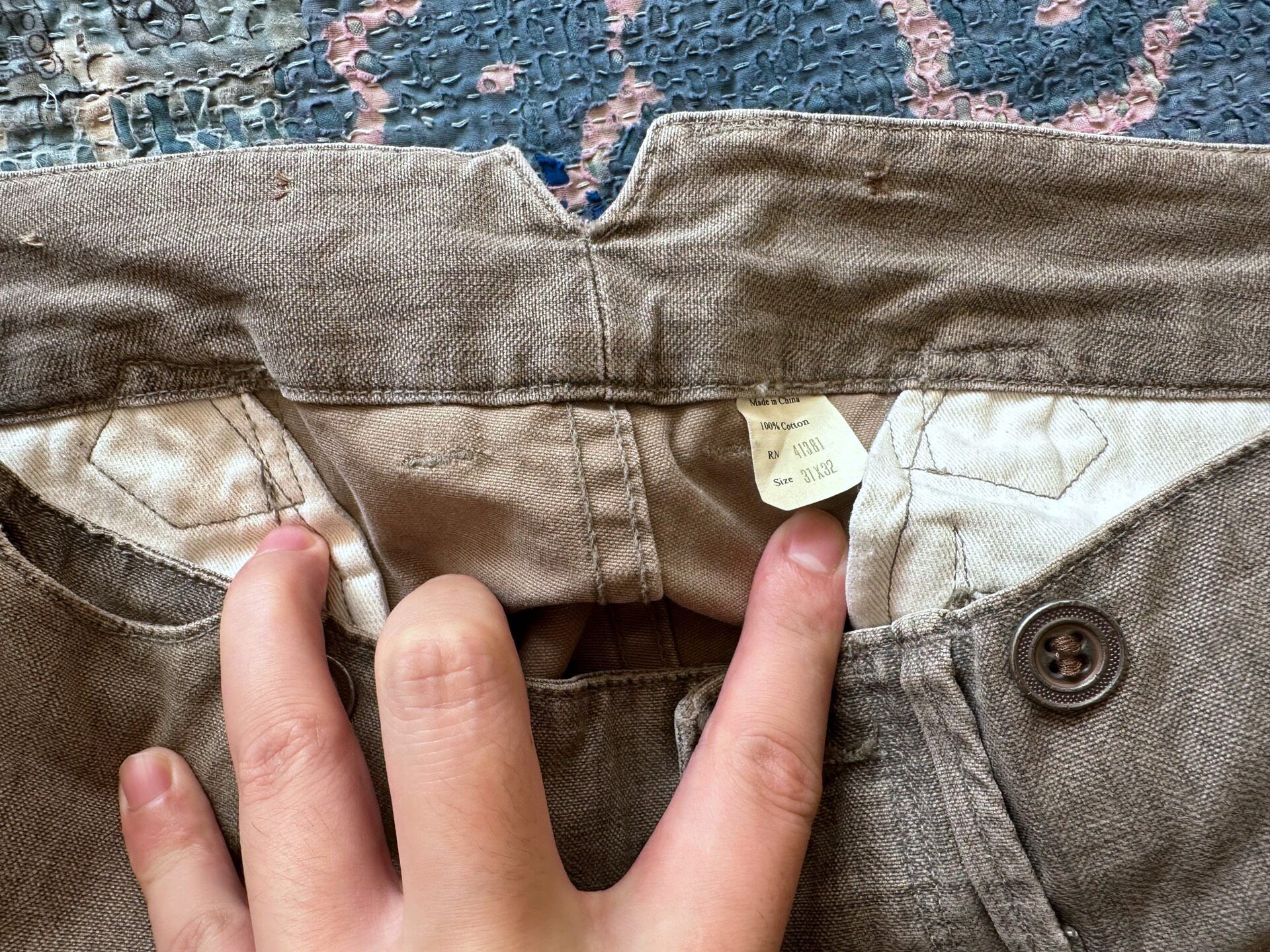 RRL Striped Distressed Casual Pants — back