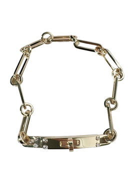 99新Hermes/爱马仕Kelly chain六钻18K金手链ST中号GMG