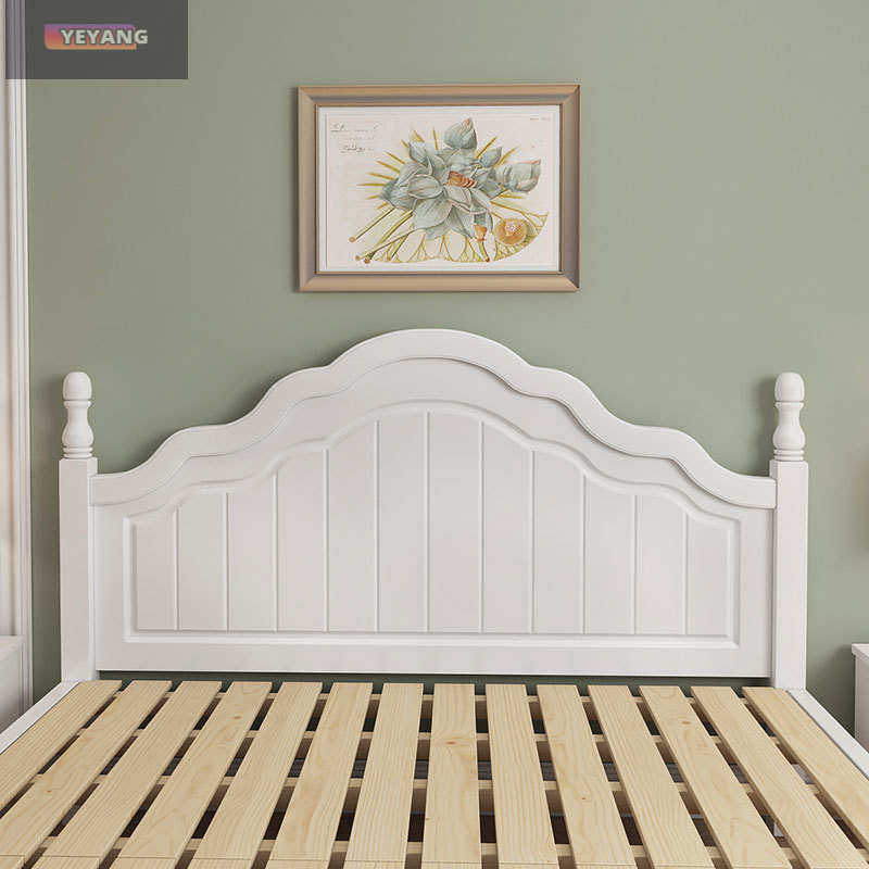 实木床双人床1.8米现代简约美式经济型卧室1米2白色公主1.5欧式床