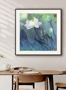 好运连连装饰画客厅玄关餐厅茶室办公室壁画新中式国画荷花挂画