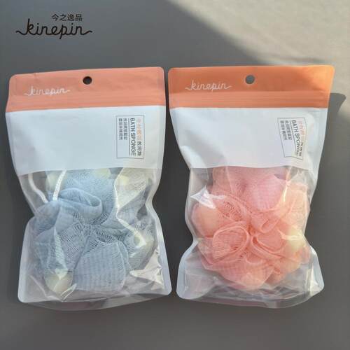 今之逸品心形沐浴花沐浴球泡泡浴球洗澡擦搓澡PE海绵独立包装26克