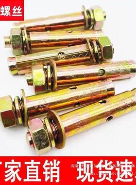 直螺销238镀彩锌铁膨1胀小头带孔膨胀丝属膨胀栓8厘拉金爆M6M8M0