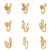 Spiral Fake Gold Copper Silver0 Ring Wire Nose 1pcs Piercing