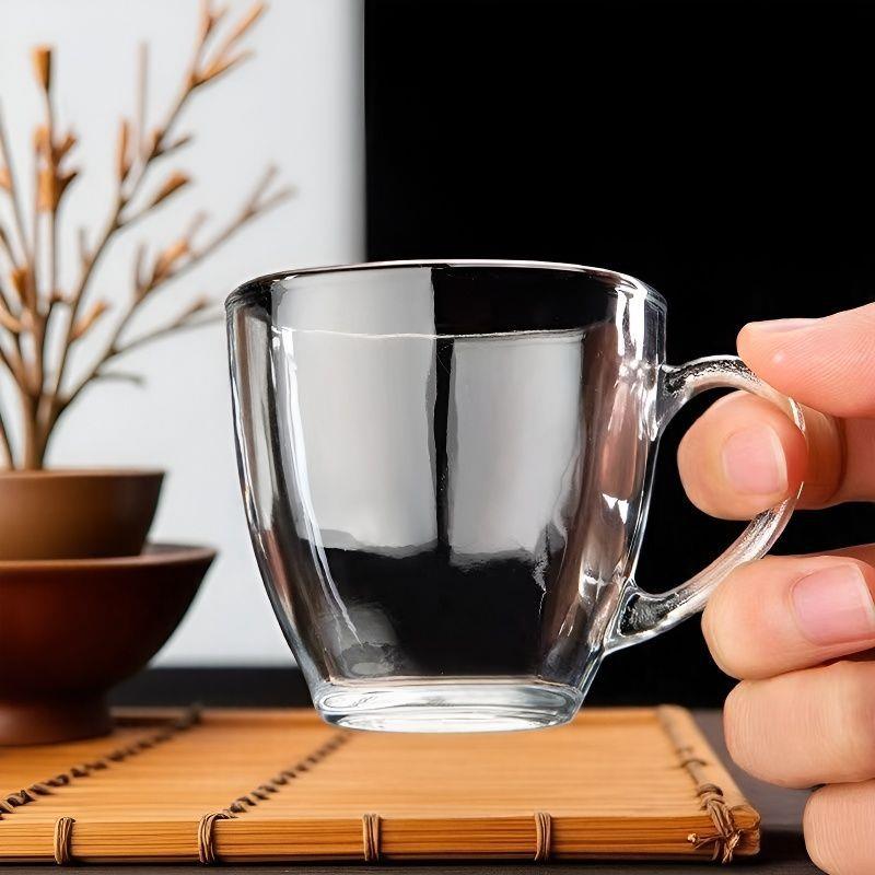 耐热玻璃茶杯小杯子带把加厚家用简约杯茶碗主人杯功夫茶具耐高温
