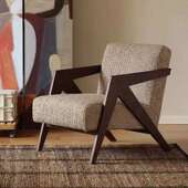 理人查德913单沙椅法式 发中古厅阳台休闲椅子客实木设计师懒人沙