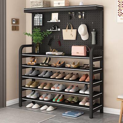 家庭卧室孔板鞋架户外多层金属鞋架流行储物集成鞋柜多功能入口
