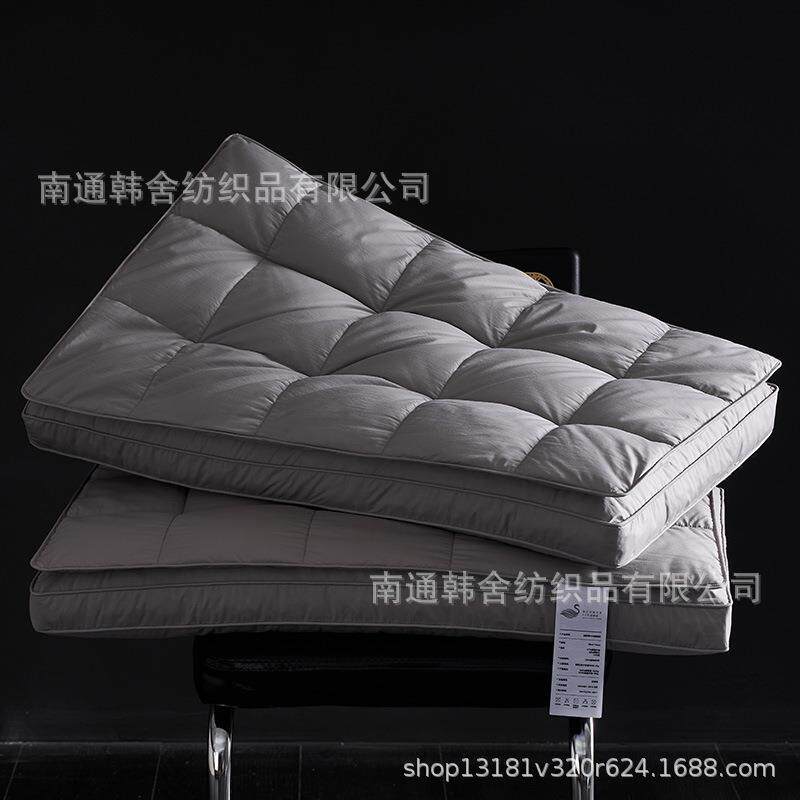 慢回弹鹅绒记忆枕枕颈三层复合枕头插片护*枕可调节羽绒枕芯4QKF8