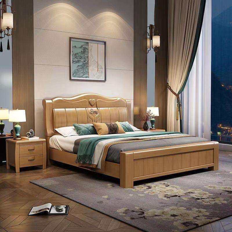 实木床1.8米主卧双人床1.5米实木床高箱带抽屉大床储物床厂家直销