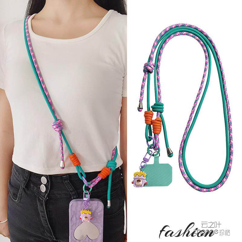 卡通吊坠手机挂绳加长款斜挎可背调节带子男女户外时尚挂链壳结实