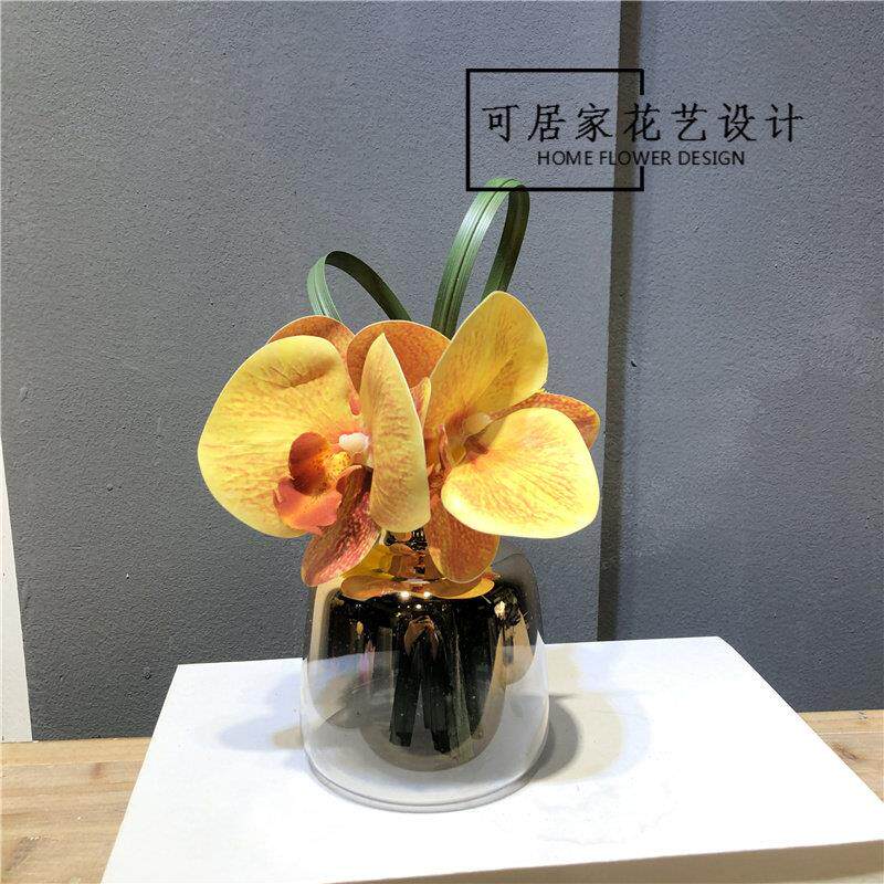现代轻奢新中式彷真花艺小套装 样品屋展示中心洽谈桌床头柜茶几