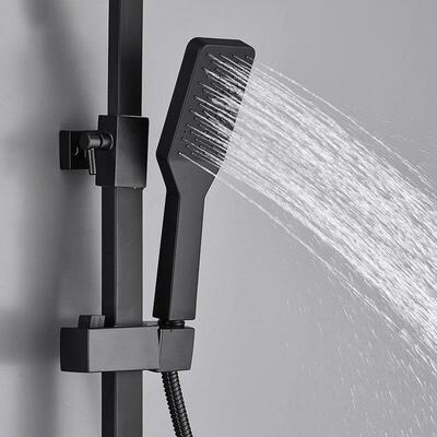Double shower faucet set black bathroom lift shower nozzle