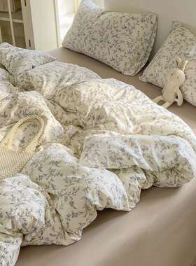 A类小清新云感皱皱棉被套单件150x200x230学生宿舍单人被罩三件套