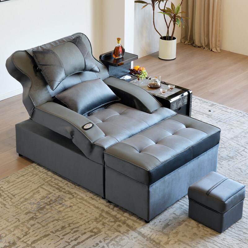 北欧轻奢足疗沙发电动洗脚修脚店沙发椅足浴按摩一体床足浴床足浴