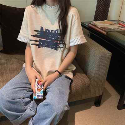 网红ins潮正肩t恤女2025