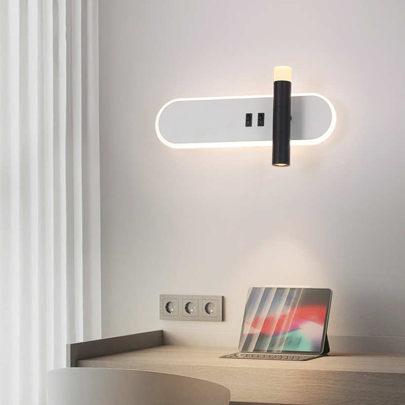 宾馆酒店感现代简约灯具led创意夜阅读小床头壁灯灯高级卧室北欧