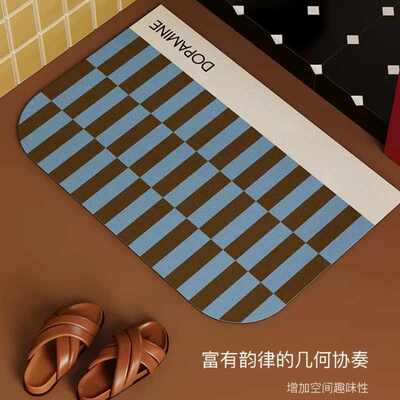 美式复古硅藻泥地垫浴室吸水脚垫子卫生间门口速干防滑易打理地垫