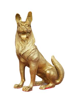 铜狗摆件黄铜生肖狗铜器工艺品礼品动物铜雕装饰品对狗狼狗