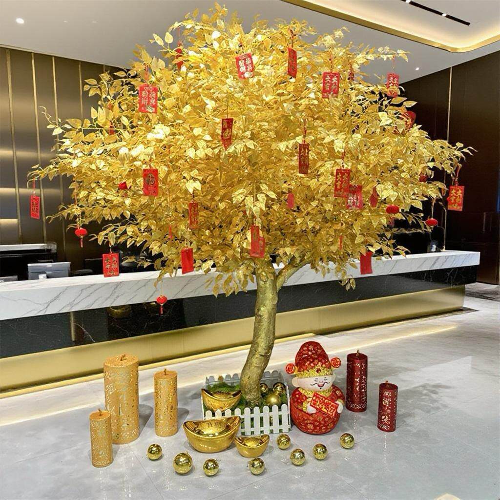 仿真金榕树摇钱树大型商场装饰金钱树发财树新年祈福红包树许愿树