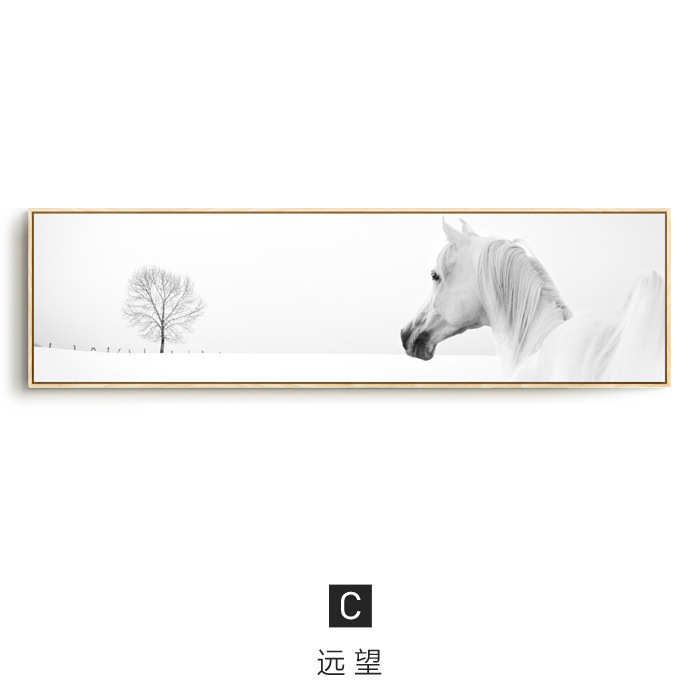 画简约床头卧室画室内壁画墙装饰画现代马餐厅家居客厅墙上墙挂画图片