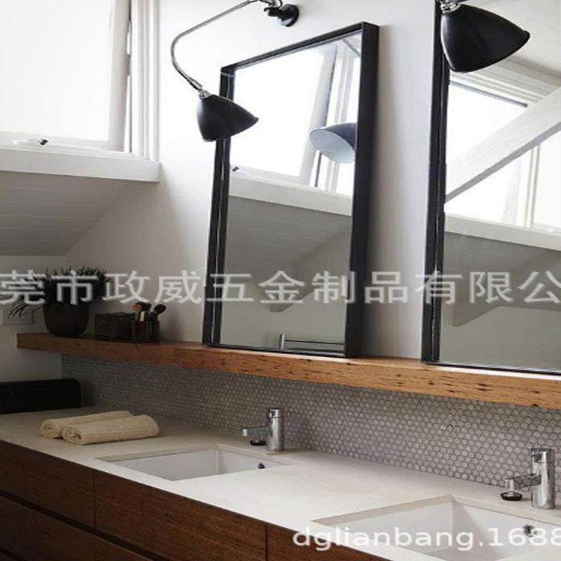 北欧壁挂不锈钢黑色穿衣镜家用现代小户型全身镜女生卧室试衣镜子