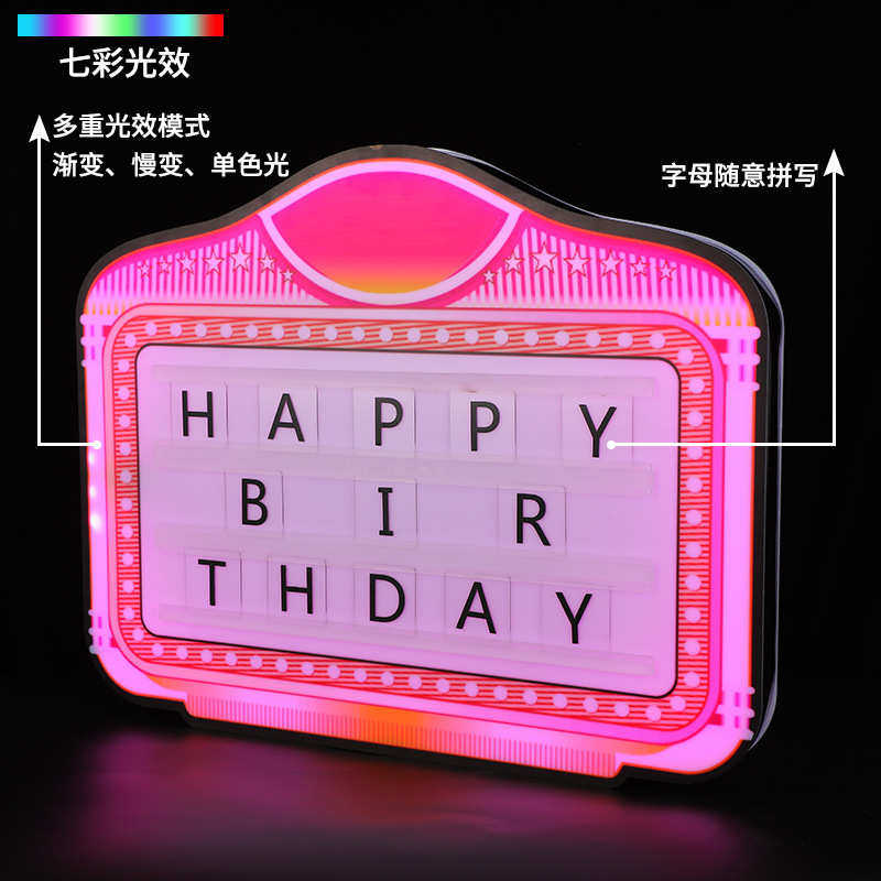 厂家批发LED发光手举牌幻彩字母广告牌发光灯牌灯箱酒吧气氛道具