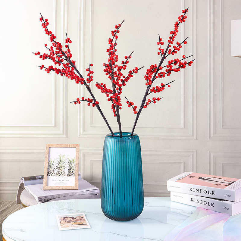 轻奢复古竖条纹玻璃花瓶孔雀蓝桌面摆件干花水培绿植瓶插花器批发,家居饰品,花瓶,淘宝优惠券,粉丝福利购,淘宝优惠卷