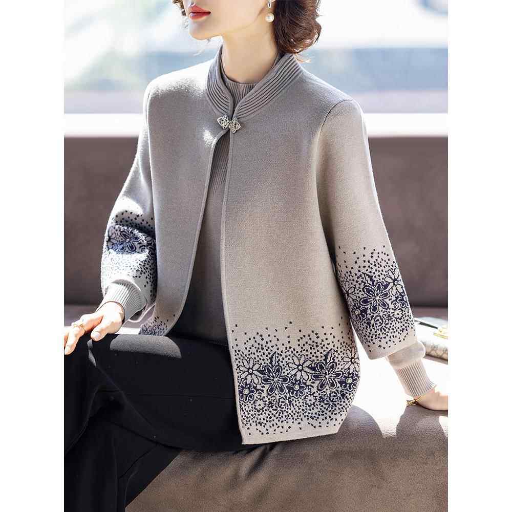 妈妈秋装2025新款时尚50岁女士春秋上衣中老年妇女服装