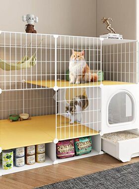 猫砂盆和猫窝一体双层猫笼子超大自由空间带厕所猫舍猫屋家用室内