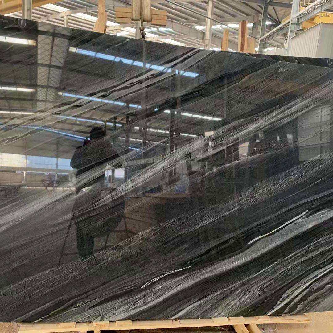 特斯啦黑色石材地板 天然大理石餐桌台面别墅装修踢脚线过门槛石