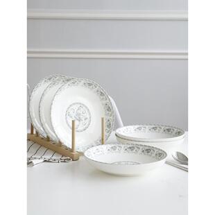 民生逐鹿陶瓷餐具家用陶瓷菜盘子深盘汤盘高温蒸鱼盘秋韵碗碟套装