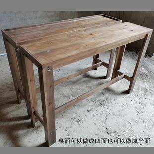 实木吧台简约靠墙书桌长条桌条案禅意杉木琴桌工作台玄关桌037