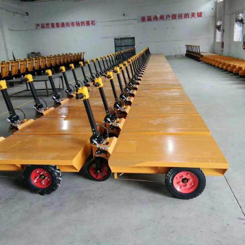 中旺机械电动平板车 工地电动斜斗手推车 新能源手推平板拉砖车