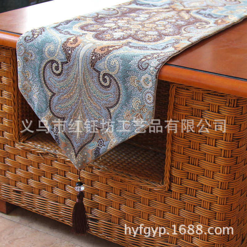 桌旗民族风复古茶几餐桌盖布巾欧式现代简约新中式餐桌布艺床尾巾,居家布艺,桌旗,淘宝优惠券,粉丝福利购,淘宝优惠卷