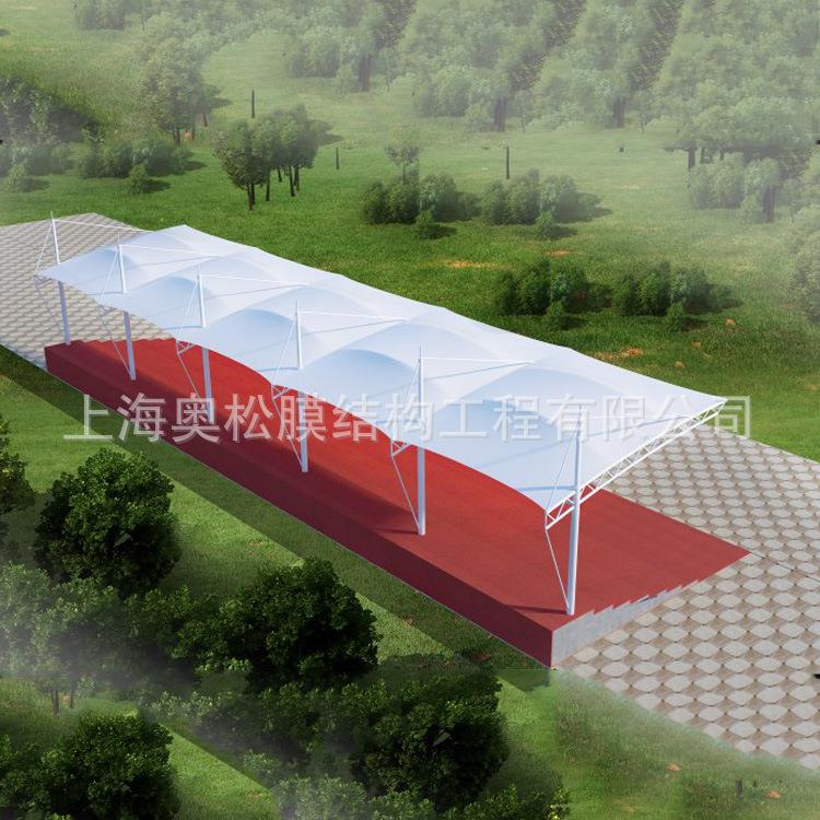 长期供应体育场膜结构棚操场主席台膜结构遮阳篷张拉膜雨棚