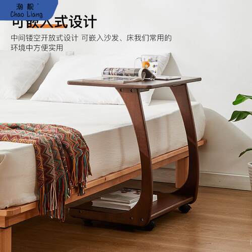 实木沙发边几柜可移动桌子带轮迷你茶几客厅小户型家用方角几包邮