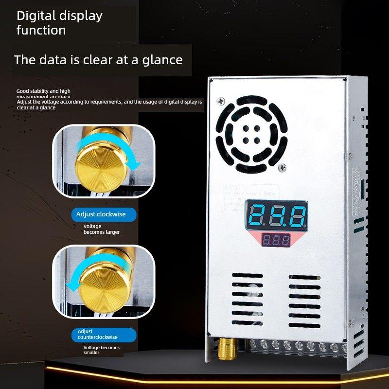 明伟S-500W开关电源220转24v12v数显可调直流变压器36v供电模块48