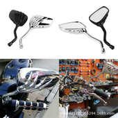 摩托车配件电镀鬼手造型摩托车改装 后视镜电动车电镀骷髅手倒车镜