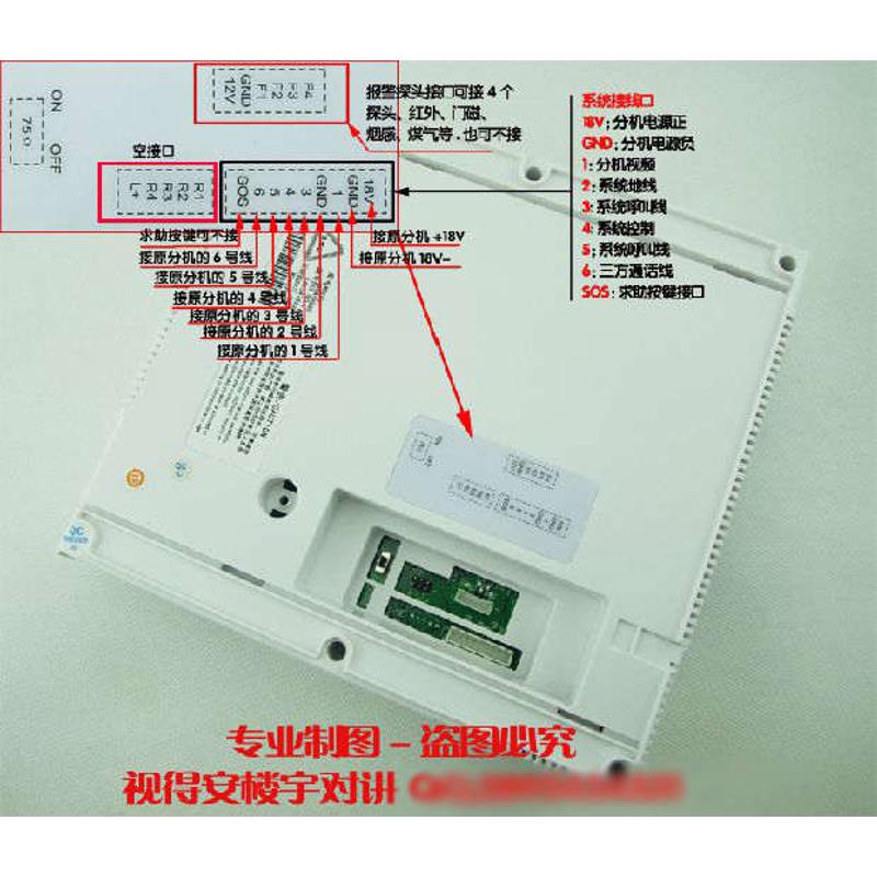 视得安980系列室内黑白可视对讲分机门铃SD980R3BS/980RY65BS