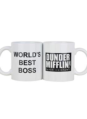dunder mifflin world's best办公室老板陶瓷水咖啡马克杯子BOSS