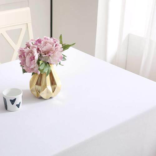 White tablecloth cloth art conference room long table